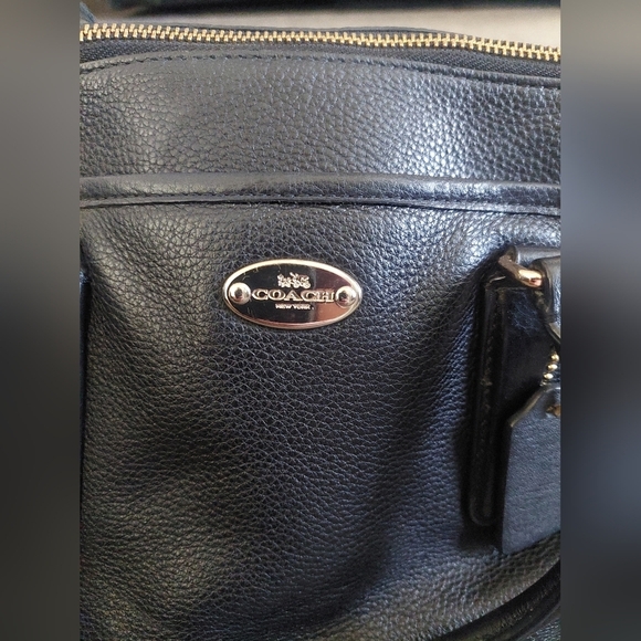 Coach Morgan Satchel Bag in Refined Pebbled Black Leather - Picture 4 of 11